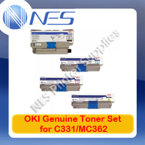 OKI Genuine 44469805+44469757+44469756+44469755 Toner Cartridges Set for MC362dn/MC361/C331dn/C330/C330dn/C310/C310dn